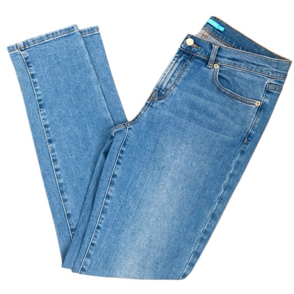 J. McLaughlin Classic Light Blue‎ Wash Slim Straight Jeans Size 14 - Picture 1 of 10